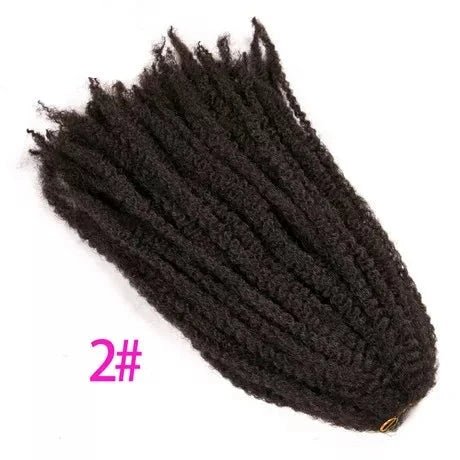 18" Afro Kinky Braiding Hair Synthetic Crochet Marly Braids Extensions 30 Strands Burgundy Black Ombre - Flexi Africa