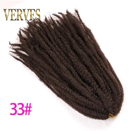 18" Afro Kinky Braiding Hair Synthetic Crochet Marly Braids Extensions 30 Strands Burgundy Black Ombre - Flexi Africa