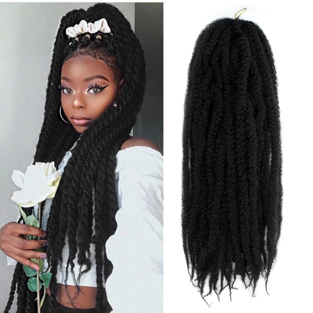 24" Marley Hair For Braids Afro Kinky Marley Braid Hair Synthetic Ombre Braiding Hair Extensions Easy Braid - Flexi Africa - Flexi Africa offers Free Delivery Worldwide - Vibrant African traditional clothing showcasing bold prints and intricate designs