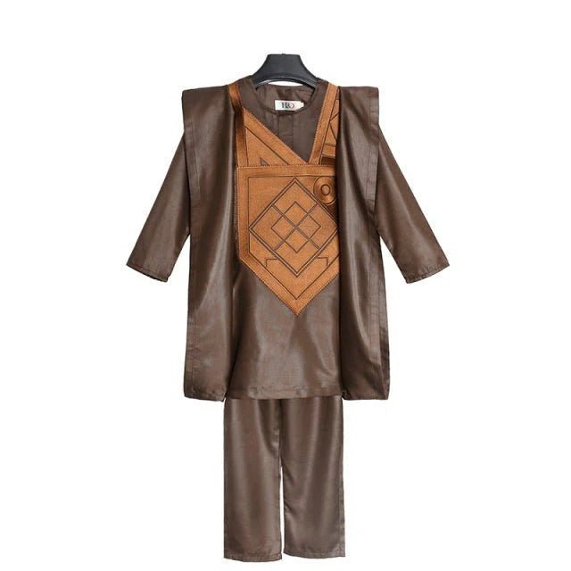 3PC Boys African Clothes Polyester Cotton Embroidery Dashiki Children Robe Shirt Pants - Free Delivery Worldwide only at Flexi Africa