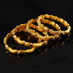 4PC Gold - Plated Ethiopian Bangle Set for Women – Middle Eastern & African Bracelet Jewelry - Free Delivery Worldwide only at Flexi Africa