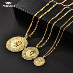 Gold Coin Necklace and Bracelet Jewelry Set for Women & Men – Middle Eastern African Inspired Gift - Free Delivery Worldwide only at Flexi Africa