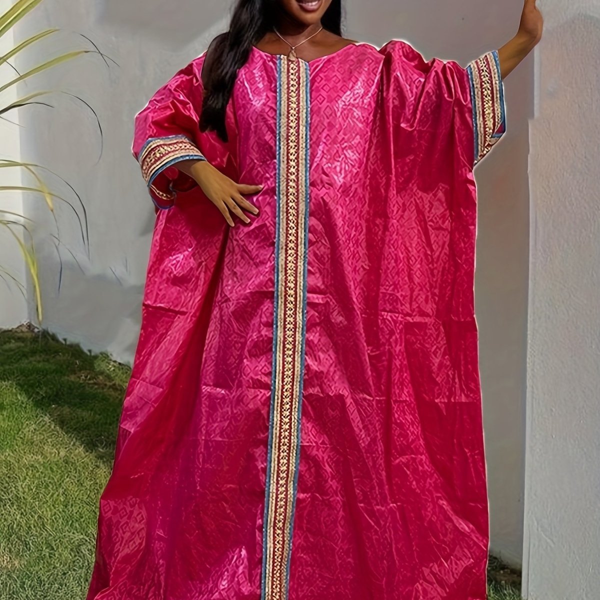 African Bazin Riche Long Dress with Scarf, Swiss Voile Lace Dashiki Gown, Traditional Women'S Party Attire. - Free Delivery Worldwide only at Flexi Africa