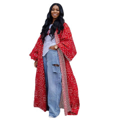 African Dresses for Women African Ethnic Print Loose Long Trench Coat Streetwear Dashiki African Clothes - Flexi Africa - Flexi Africa offers Free Delivery Worldwide - Vibrant African traditional clothing showcasing bold prints and intricate designs