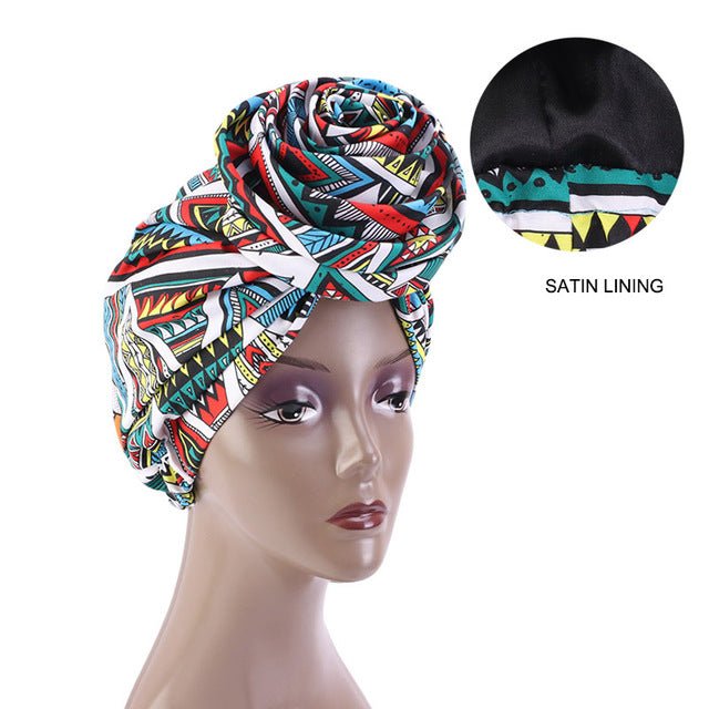 African Print Stretch Bandana Head Wrap Floral Ankara Dashiki Women - Flexi Africa - Flexi Africa offers Free Delivery Worldwide - Vibrant African traditional clothing showcasing bold prints and intricate designs