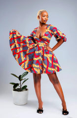 African Print Xenah Dress - Free Delivery Worldwide only at Flexi Africa