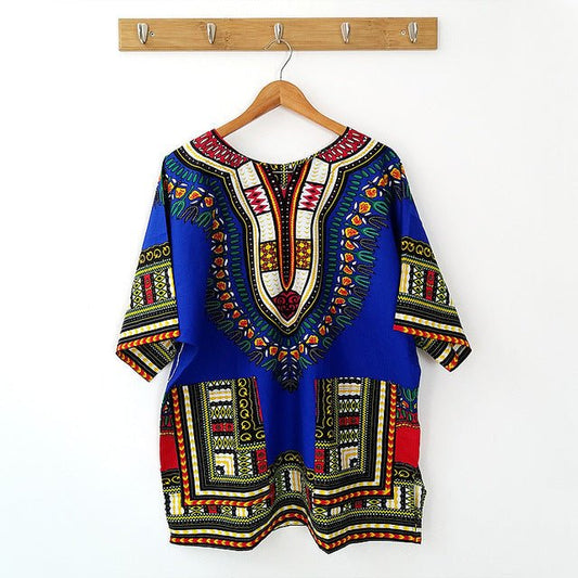 African Traditional Print Cotton Dashiki T-shirts Fashion Clothing - Flexi Africa - Flexi Africa offers Free Delivery