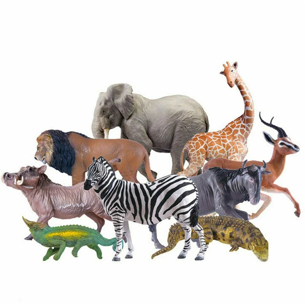 African Wildlife Figure Toy Set - Featuring Lion, Cheetah, Giraffe, Elephant, and More! - Flexi Africa - Free Delivery