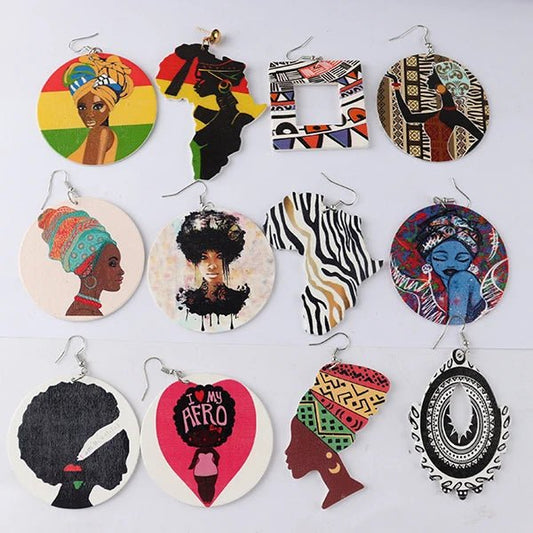 African Wooden Earrings for Women - Available in Mixed Designs - Flexi Africa - Free Delivery Worldwide www.flexiafrica.com