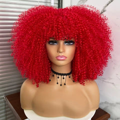 Afro Kinky Curly Wig for Black Women - Short, Synthetic, Blonde, Red, Ombre, Glueless, High - Temperature Cosplay Wigs - Free Delivery Worldwide only at Flexi Africa