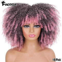 Afro Kinky Curly Wig for Black Women - Short, Synthetic, Blonde, Red, Ombre, Glueless, High - Temperature Cosplay Wigs - Free Delivery Worldwide only at Flexi Africa