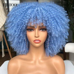 Afro Kinky Wig 14" with Bangs for Black Women - Perfect for Cosplay and Natural Hair Looks - Free Delivery Worldwide