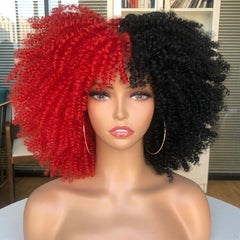 Afro Kinky Wig 14" with Bangs for Black Women - Perfect for Cosplay and Natural Hair Looks - Free Delivery Worldwide