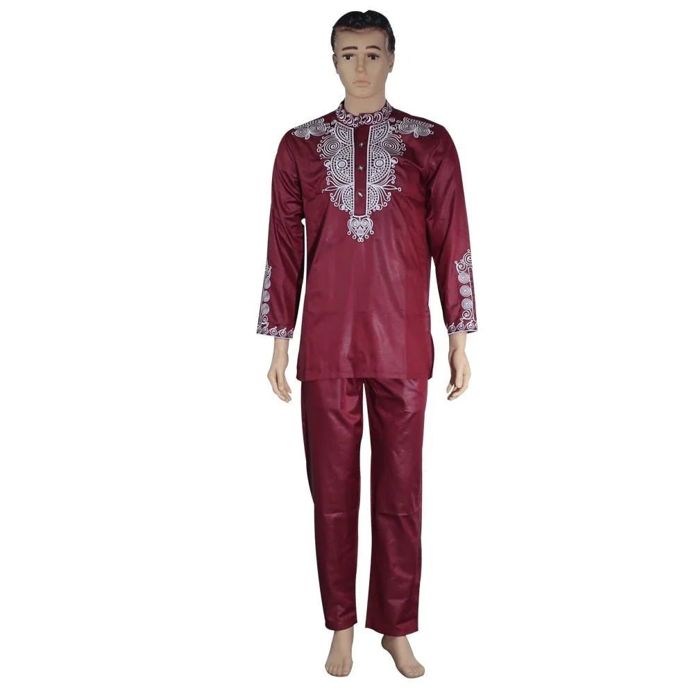 Authentic African Style: Men's Dashiki Top and Pant Set for the Fashion - Forward Gentleman - Free Delivery Worldwide only at Flexi Africa