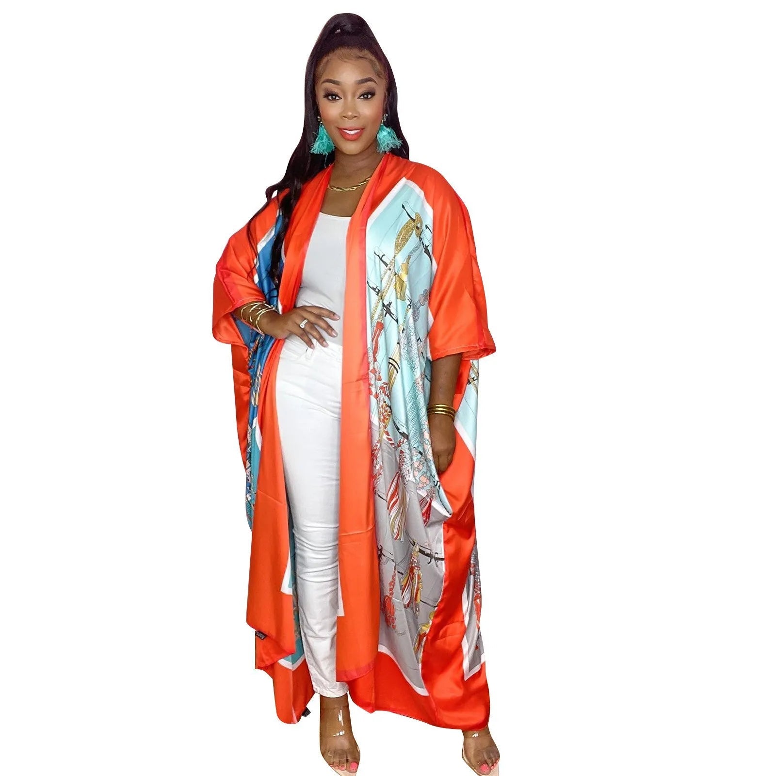Bohemian Printed Beach Cover Up Kimono for Women - Vintage Style Bikini and Bathing Suit Wraps - Flexi Africa - Free Delivery Worldwide only at www.flexiafrica.com