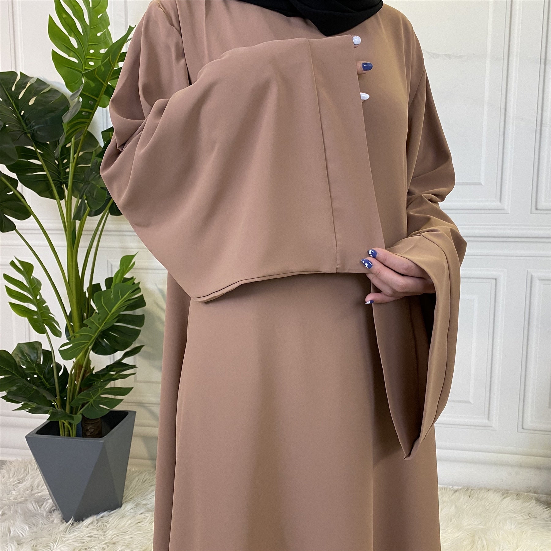 Chic and Modest: Muslim Fashion Hijab Dubai Abaya Long Dresses with Sashes for Women - Free Delivery Worldwide only at Flexi Africa