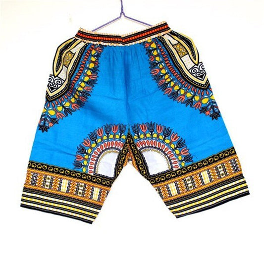 Colorful and Comfy: 100% Cotton African Dashiki Short Pants for Casual and Stylish Wear - Free Delivery Worldwide only