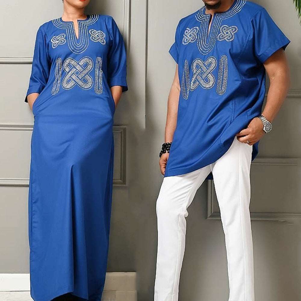 Couple's Clothing Set - Matching T-Shirt for Men and Dress for Women - Free Delivery Worldwide only at Flexi Africa