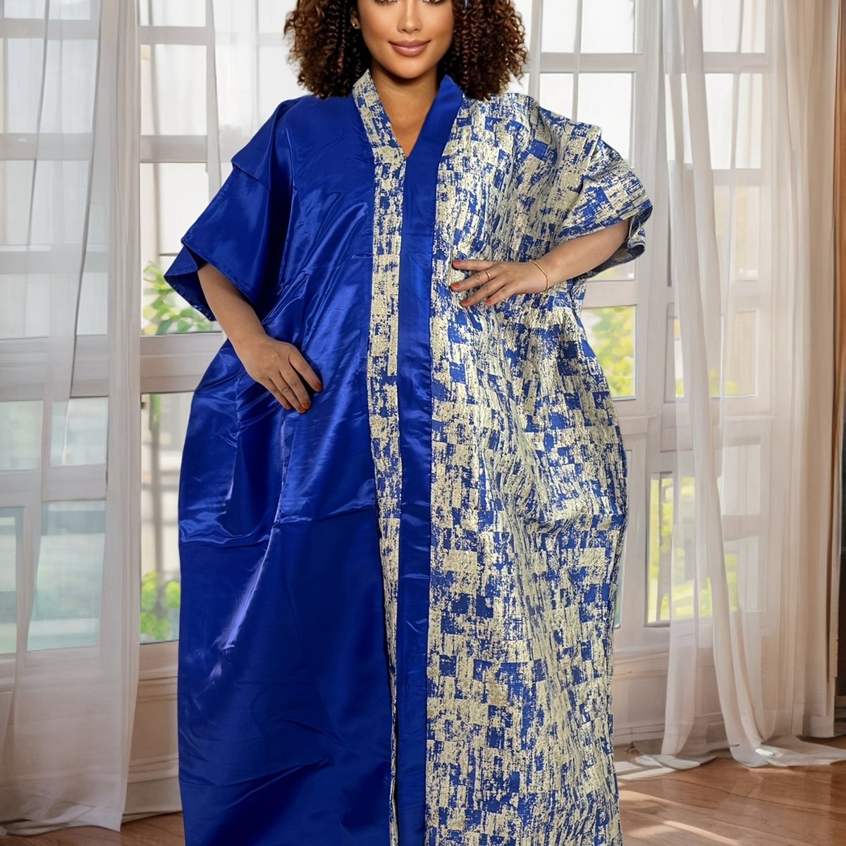 Cultural African Long Dress for Women – Modern & Traditional Fusion - Free Delivery Worldwide only at Flexi Africa