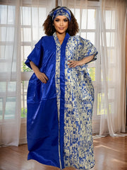 Cultural African Long Dress for Women – Modern & Traditional Fusion - Free Delivery Worldwide only at Flexi Africa