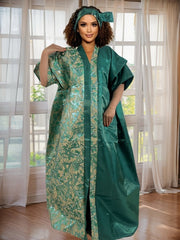 Cultural African Long Dress for Women – Modern & Traditional Fusion - Free Delivery Worldwide only at Flexi Africa