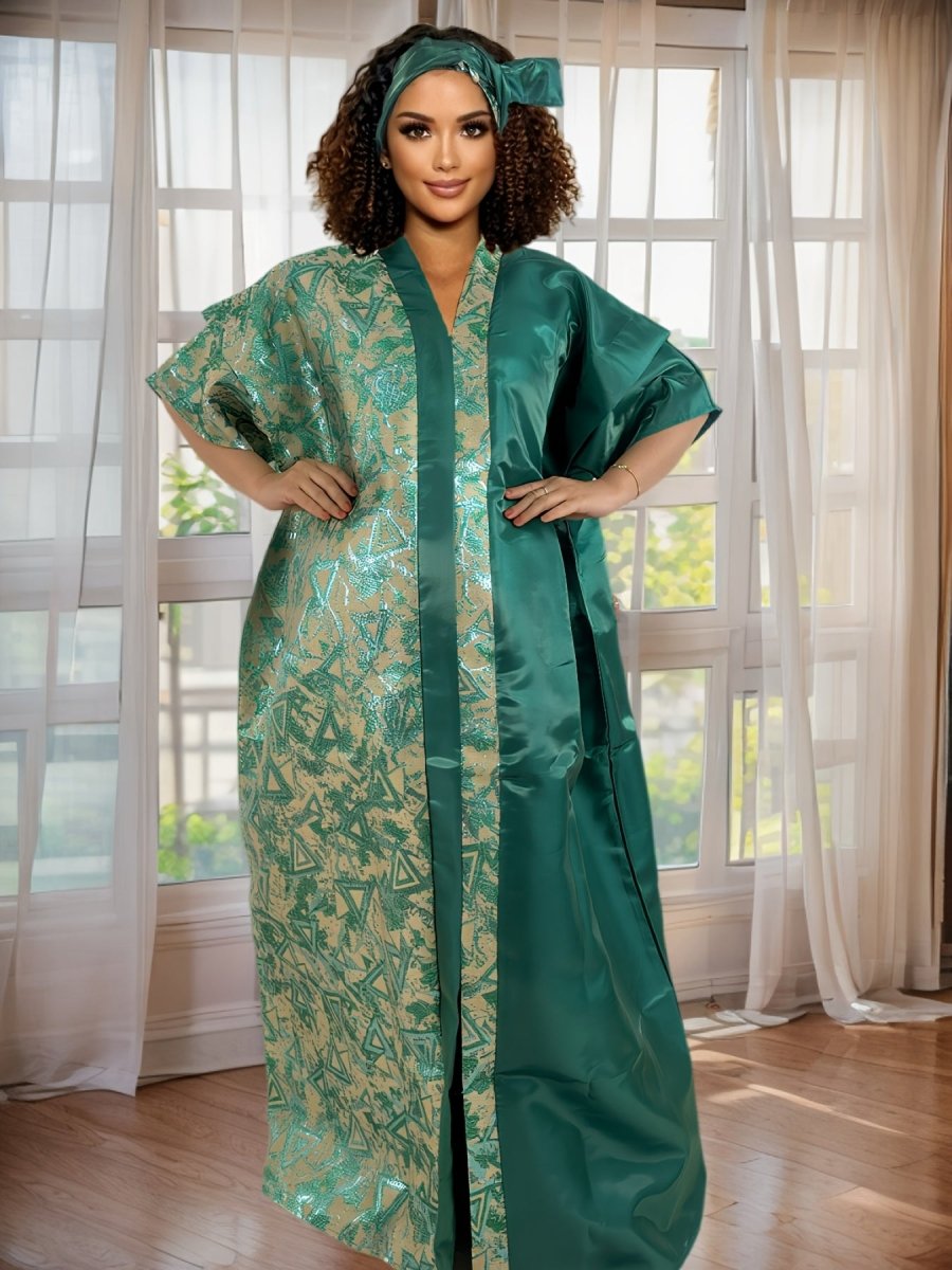 Cultural African Long Dress for Women – Modern & Traditional Fusion - Free Delivery Worldwide only at Flexi Africa