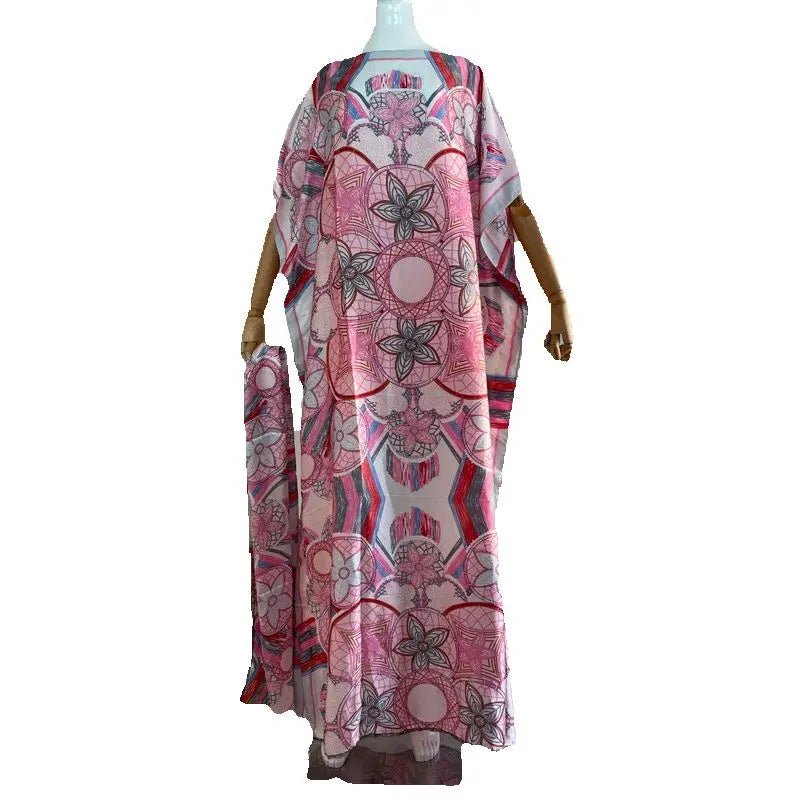 Dashiki Abaya: Oversized with Scarf - Vibrant African Print - Flexi Africa - Free Delivery Worldwide only at www.flexiafrica.com