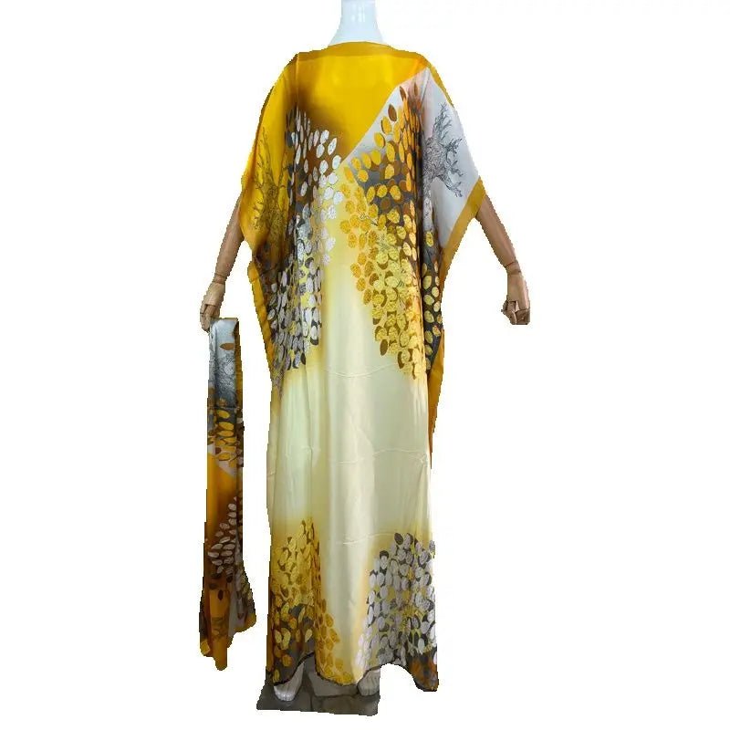 Dashiki Abaya Print Dress: Oversized Design with Matching Scarf for Women - Free Delivery Worldwide only at Flexi Africa