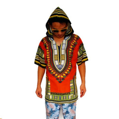 Dashiki-Inspired Hoodies: Relaxed Fit, Authentic African Dashiki Fabric, 100% Cotton, Unisex Fashion Kimono Hooded Attire