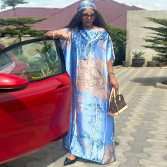 Dress Length:140cm Bust:160cm African Dashiki New Fashion Design long dress oversized Famous Brand Loose For Lady/women - Free Delivery Worldwide only at Flexi Africa