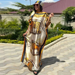 Dress Length:140cm Bust:160cm African Dashiki New Fashion Design long dress oversized Famous Brand Loose For Lady/women - Free Delivery Worldwide only at Flexi Africa