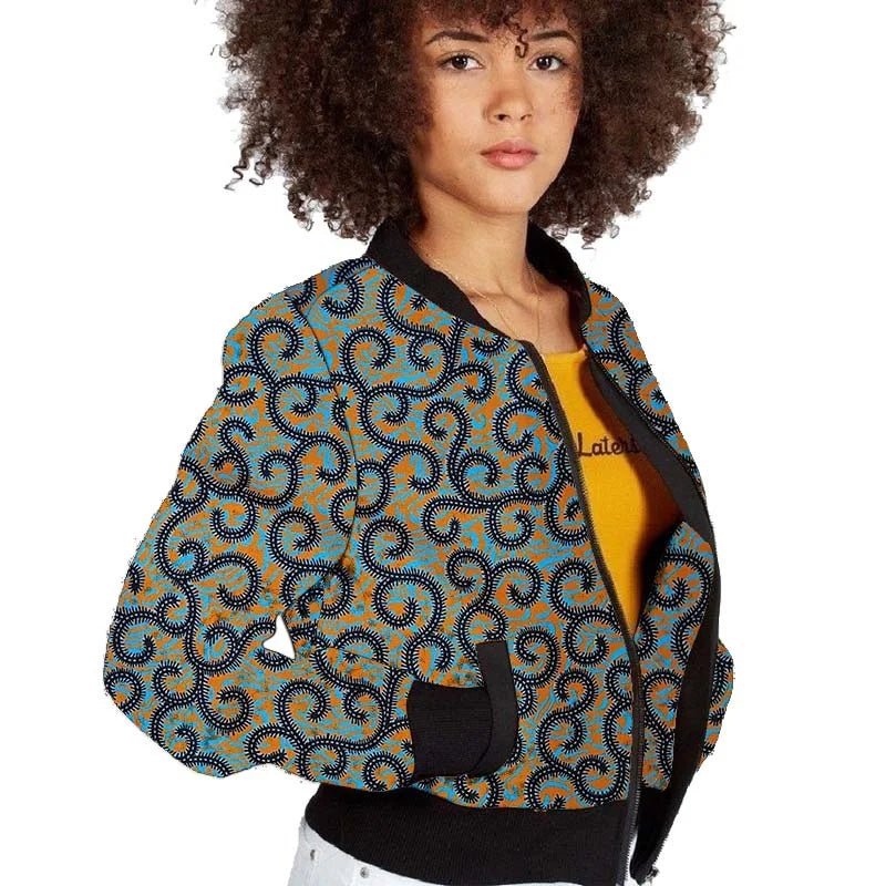 Elegant African-Inspired Women's Bomber Jacket: Colorful Statement Piece for Stylish Comfort - Flexi Africa FREE POST