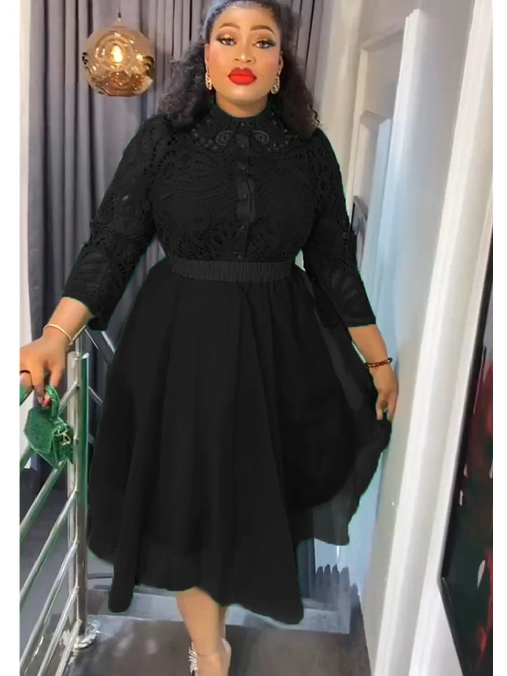 Elegant Plus Size African Party Dresses Set: 3PCS Tops and Skirts Suits - Flexi Africa - Free Delivery www.flexiafrica.com