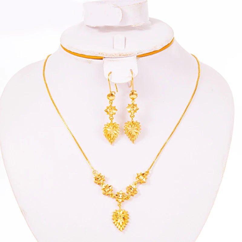 Ethiopian Heart Necklace & Earrings for Women - Elegant Bridal Dowry Jewelry - Free Delivery Worldwide only at Flexi Africa