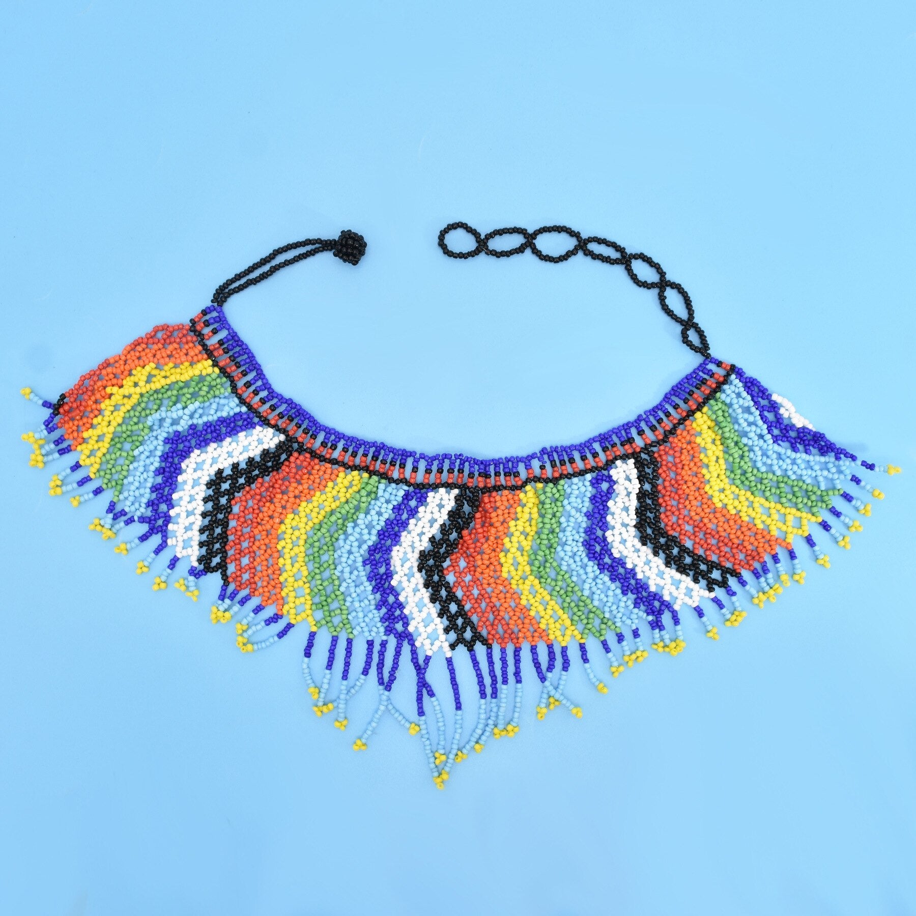 Ethnic African Big Chunky Bib Statement Choker - A Vibrant and Multicolored Beaded Necklace Perfect for Women - Flexi Africa