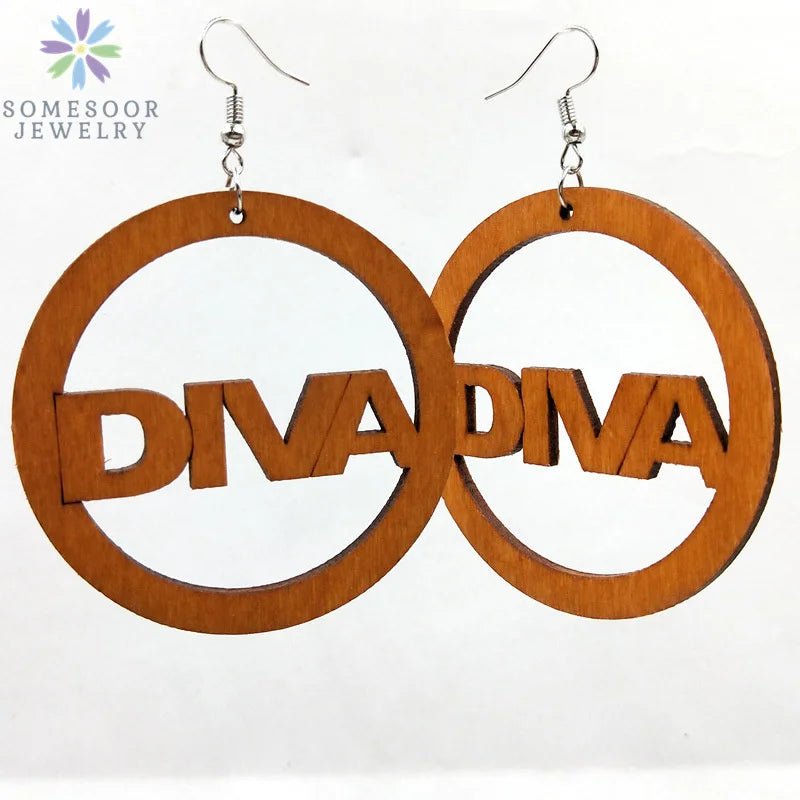 Fashion Laser-Cut Wooden African Map Drop Earrings: Traditional Ethnic Pendant Dangle Jewelry for Women - Flexi Africa