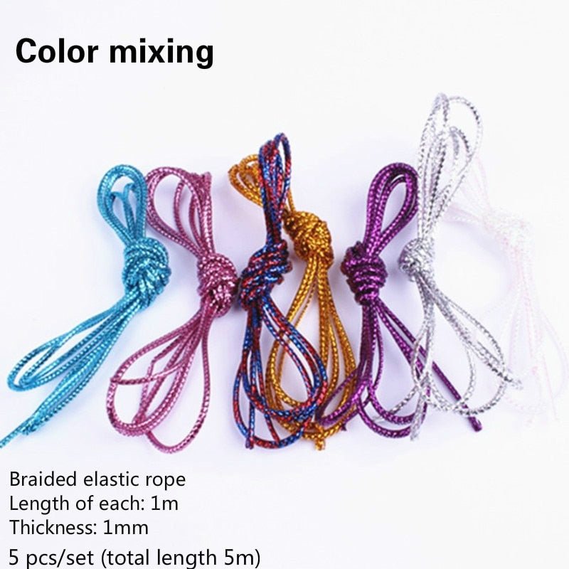 Gold Braids Braiding Hair Styling Thin Shimmer Stretchable Strings 5 Strands African Braid Braided Elastic Cord - Flexi Africa - Flexi Africa offers Free Delivery Worldwide - Vibrant African traditional clothing showcasing bold prints and intricate designs