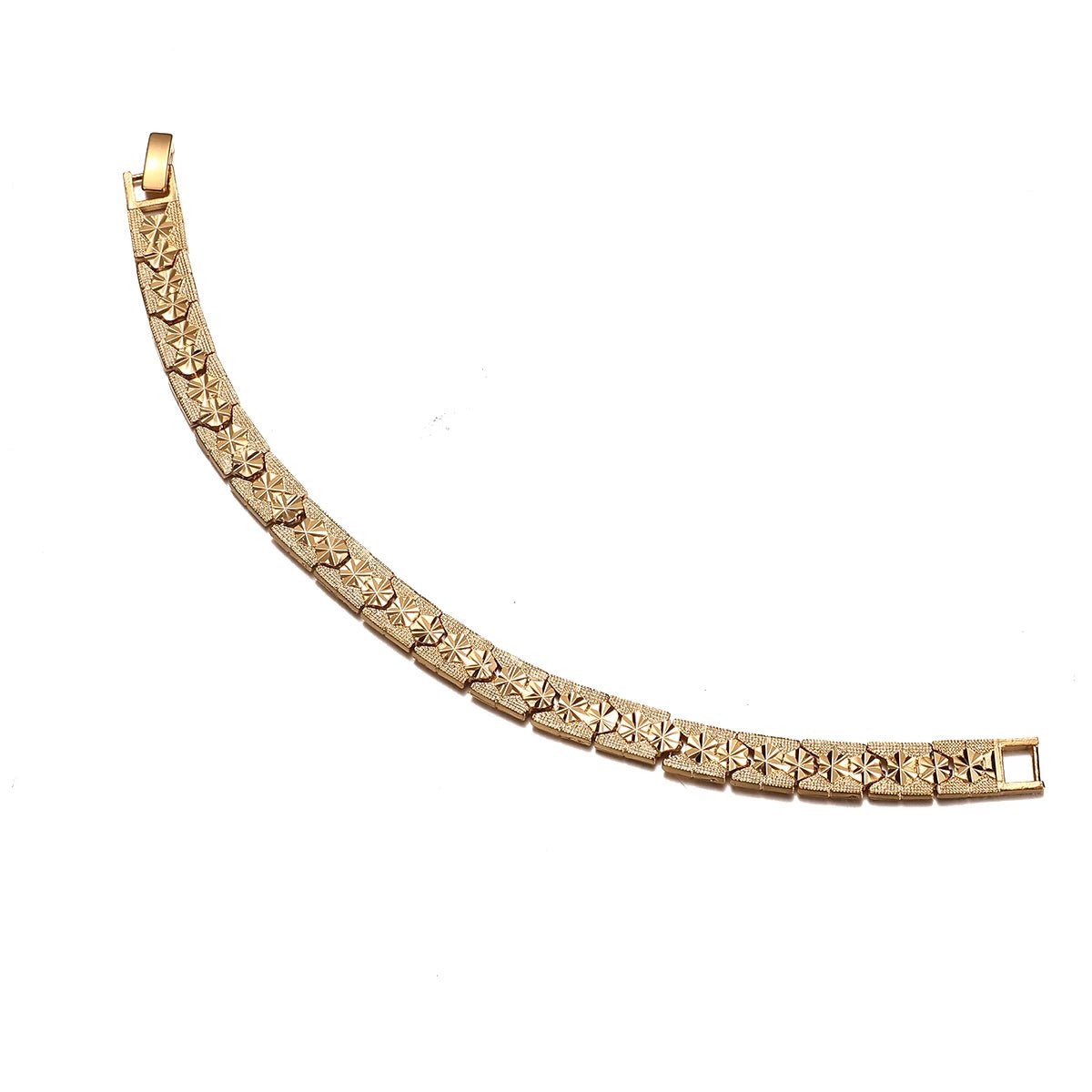 Gold - Tone Wide Bangle Bracelet for Women – African Ethiopian - Inspired Hand Chain Jewelry - Free Delivery Worldwide only at Flexi Africa