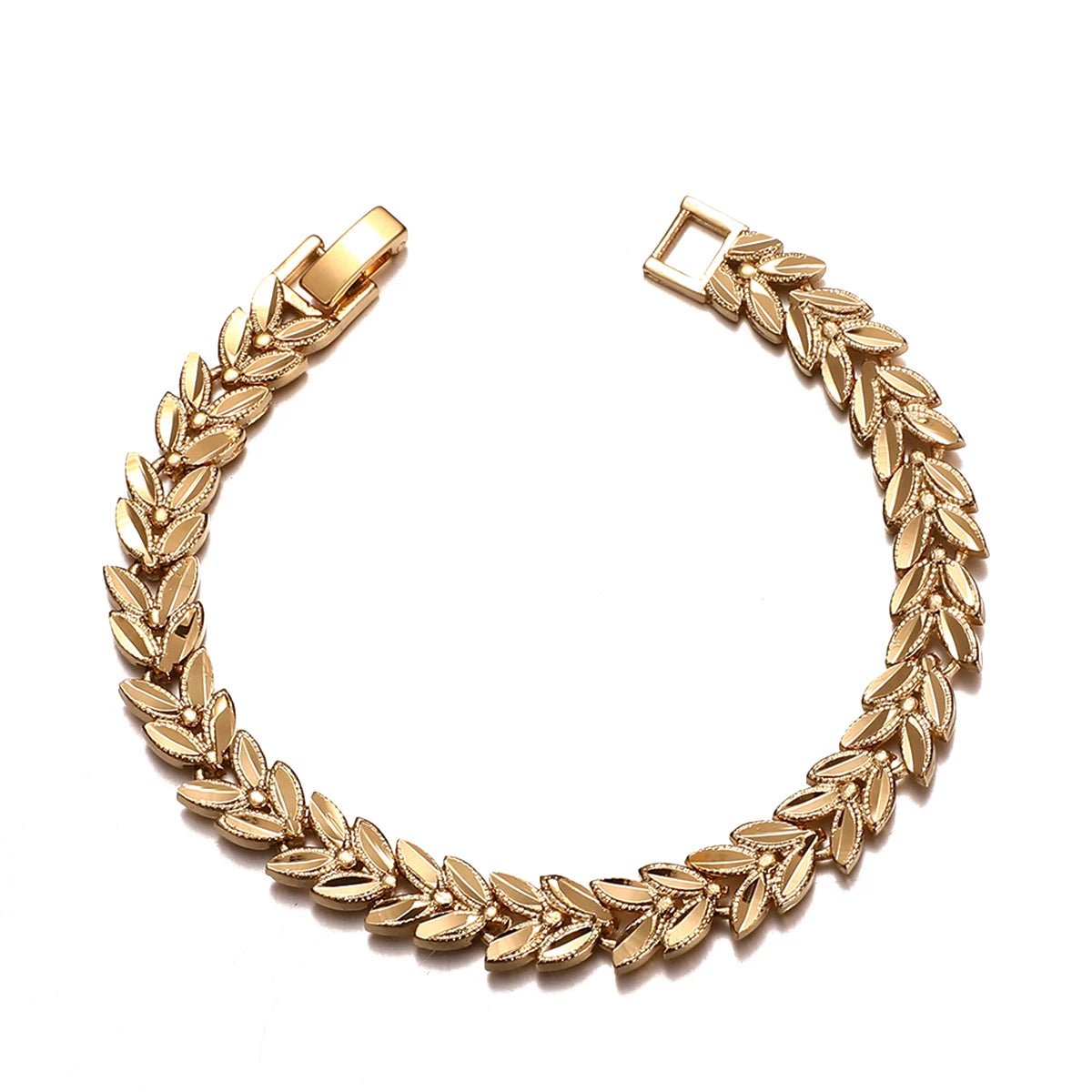 Gold - Tone Wide Bangle Bracelet for Women – African Ethiopian - Inspired Hand Chain Jewelry - Free Delivery Worldwide only at Flexi Africa