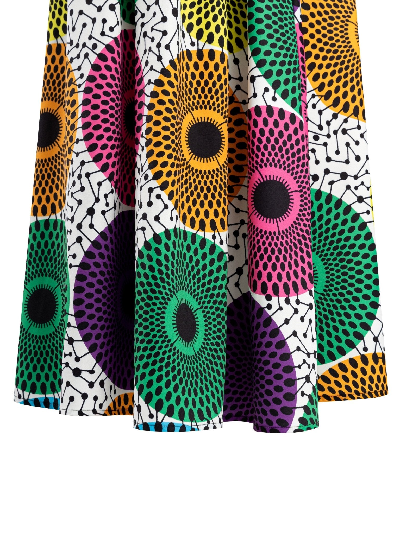Graphic Print Elastic Waist Skirt, Elegant Flared Maxi Skirt For Spring & Summer - Flexi Africa - Free Delivery Worldwide only at www.flexiafrica.com