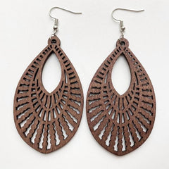 Handmade Zinc Alloy Geometric Wood Earrings - Trendy African Jewelry for Women - Flexi Africa offers Free Delivery Worldwide