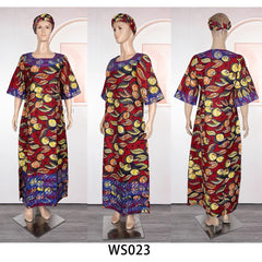 H&D New African Dresses For Women Embroidery Bazin Floral Boho Dresses Ankara Rich Long Robes Tradition Party Wedding Ramadan - Free Delivery Worldwide only at Flexi Africa