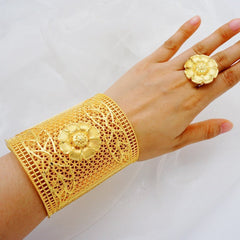 Luxury Female Big Gold Color Bangles: Elegant Bracelets for Weddings and Special Occasions - Flexi Africa FREE POST