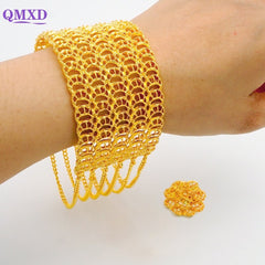 Luxury Female Big Gold Color Bangles: Elegant Bracelets for Weddings and Special Occasions - Flexi Africa FREE POST