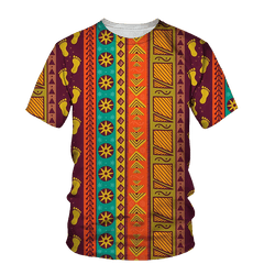 Men's African Folk Ethnic 3D Printed Fashion - O Collar, Short Sleeve, Loose Fit, Plus Size Top - Flexi Africa - FREE POST