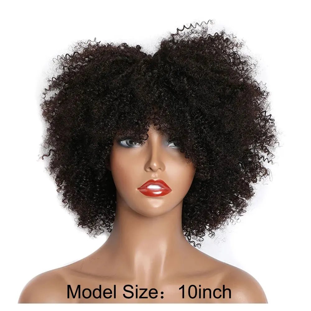 Natural Black Afro Kinky Curly Wig: Short Pixie Style for Black Women - Flexi Africa - Flexi Africa offers Free Delivery Worldwide - Vibrant African traditional clothing showcasing bold prints and intricate designs