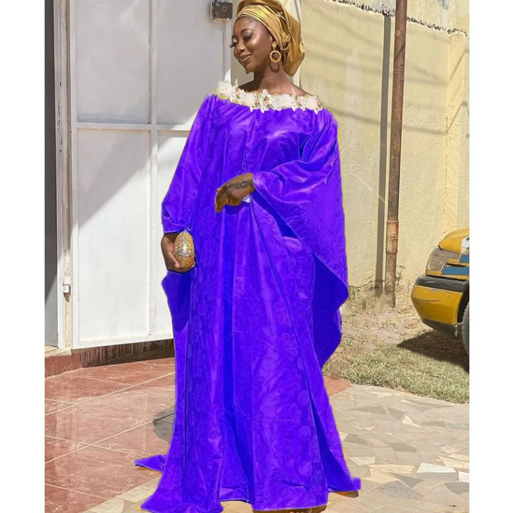 Bazin Riche Long Dresses: Authentic Ankara Nigeria Wedding Gowns - Dashiki Cotton Basin Dress for Elegant Evenings FREE POST