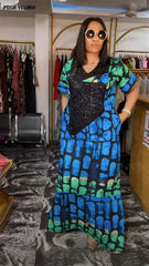 Plus Size Abaya African Dresses for Women 2024 New Traditional Nigeria Luxury Sequins Caftan Long Maxi Dress Musulman Robe Femme - Free Delivery Worldwide only at Flexi Africa