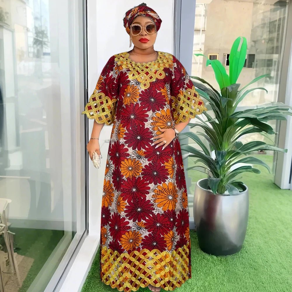 Plus Size African Dresses for Women: Dashiki, Ankara, Bazin Riche Wax Designs & Wedding Party Dresses with Headscarf - Free Delivery Worldwide only at Flexi Africa