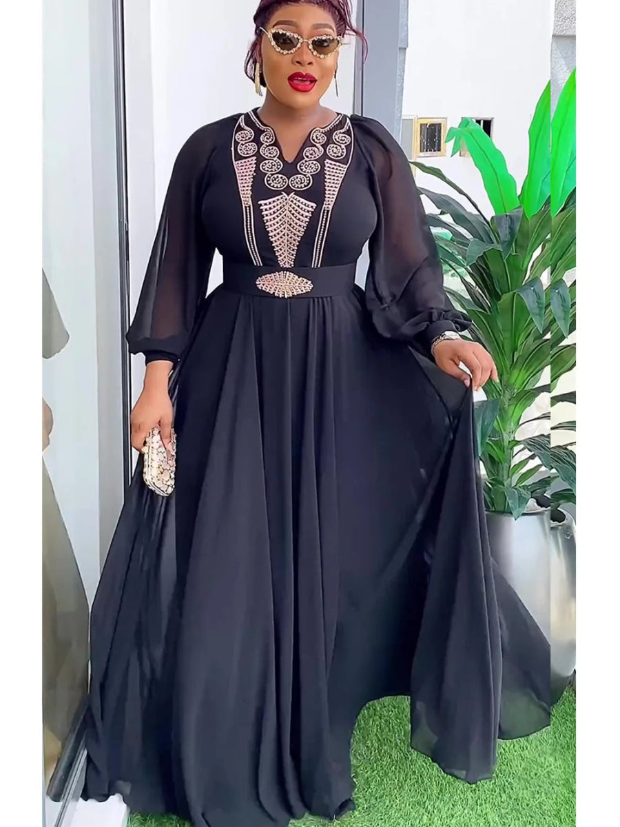 Plus Size African Maxi Dresses for Women: Elegant Evening Party Long Dress, Kaftan & Muslim Chiffon Fashion - Free Delivery Worldwide only at Flexi Africa